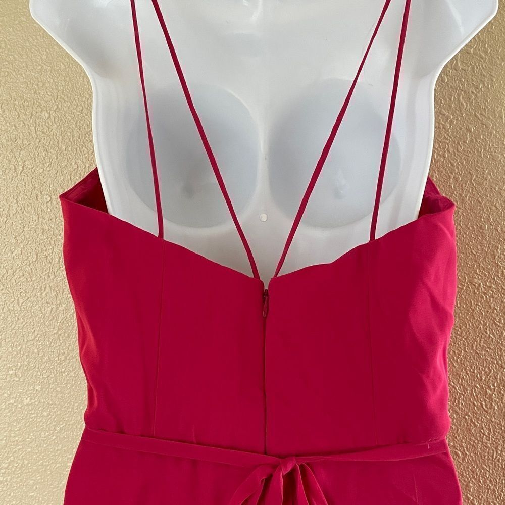 Morilee By Madeline Gardner Maxi Strappy Formal Dress Bridesmaid Berry Pink 12 - Picture 7 of 16